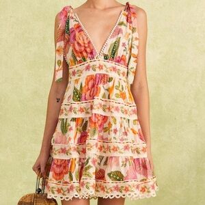 Farm Rio Macaw Bloom Mini Dress